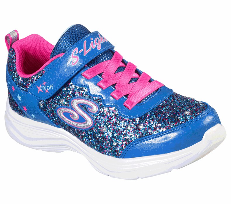 Skechers Lights: Glimmer Kicks - Glitter N' Glow - Girls Sneakers Blue/Pink [AU-AY5243]